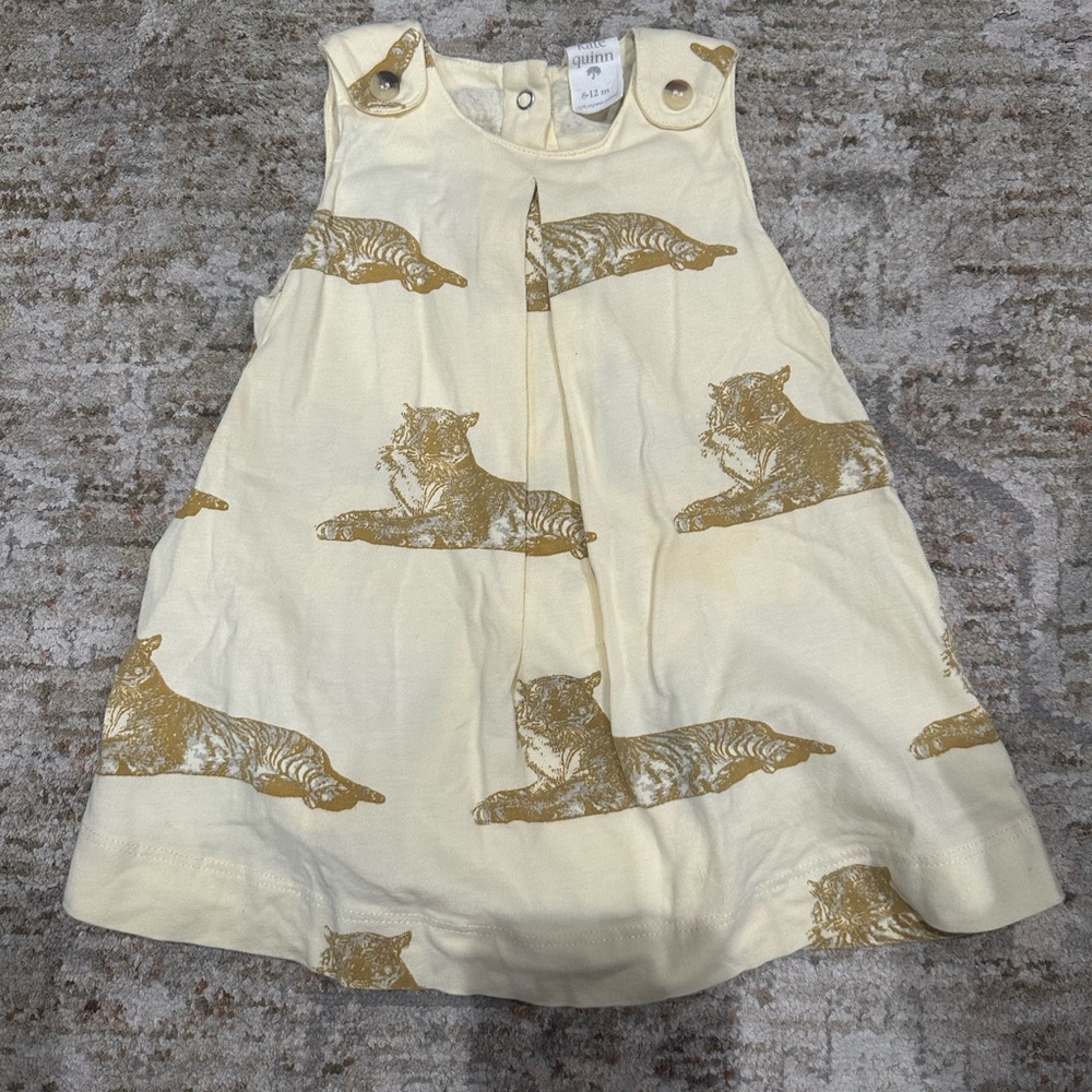 Kate Quinn Cream and Gold Tiger Print Dress